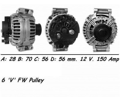 WAI Alternator for Volkswagen Scirocco TSi 200 CAWB / CCZB 2.0 (09/2008-06/2010)