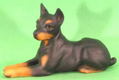Dobermann  Porzellanfigur  hund figur porzellan hundefigur dog doberman 2