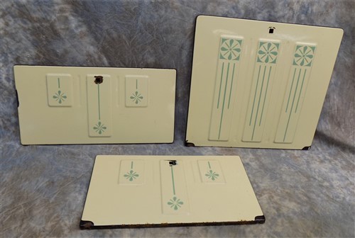 3 Stove Panels Magic Chef Quick Meal Decorative Porcelain Metal Parts Vintage