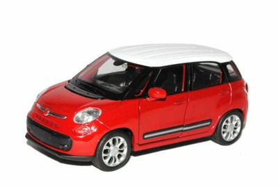 Fiat 500L Rouge Blanc Toit Ab 2012 Environ 1/43 1/36-1 / 46 Welly Voiture de Ou