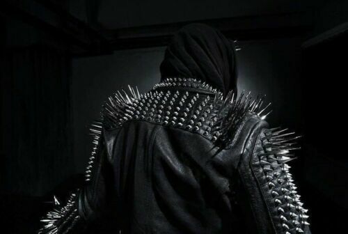 Pre-owned Handmade Men Spiked Studded Leather Jacket Studs And Spikes Rocker Punk Style Jacket In Black