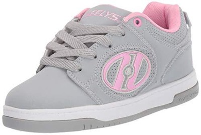 HEELYS Girl's Voyager Tennis Shoe Grey/Light Pink 2 M US Big Kid