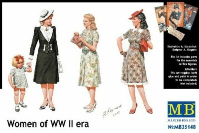 MB Master Box Femmes de WWII Era Figurines 1:3 5 Kit Montage Modèle Art 35148