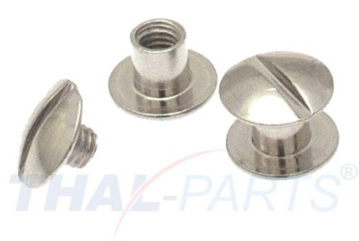 10 Stück Buchschrauben 5mm Kopf 10mm Silbern Chicagoschrauben Buchnieten