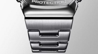 Pre-owned Casio G-shock Gm2110d-4a G-steel Stainless Steel Bezel Band Orange Dail Watch