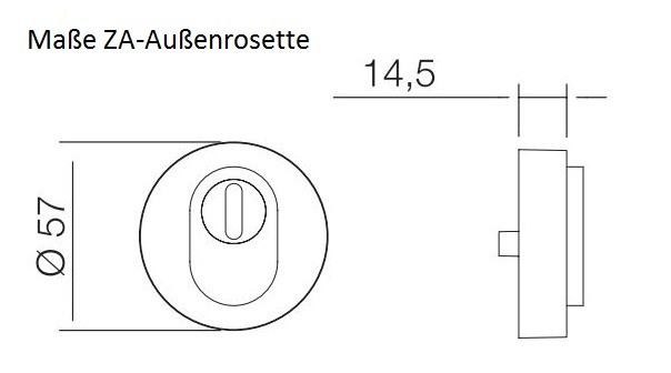 Schutzrosette ZA-PZ Edelstahl matt Zylinder-Ziehschutz Schutzrosettenpaar 