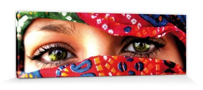 Frauen - Arabische Augen Schleier Poster Leinwand-Druck Bild (150x50cm) #61499