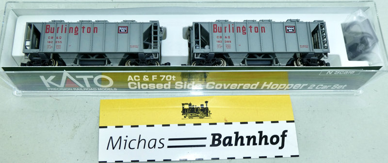 Kato 186-0107 AC&F 70t covered Hopper CB&Q #2 N 1:160 OVP #$ HR2 å