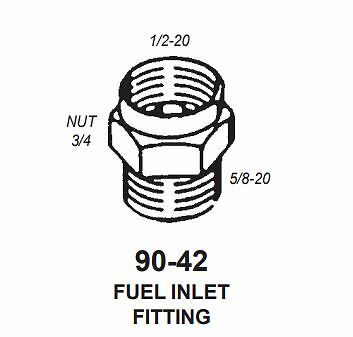 Carter AFB AVS TQ 5/8-20 Brass Fuel Inlet Fitting 5/16" Inverted Flare
