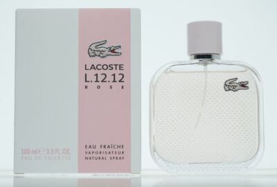 Lacoste Eau de L.12.12 Rose Eau Fraiche for Women Eau de Toilette Spray 3.3 oz