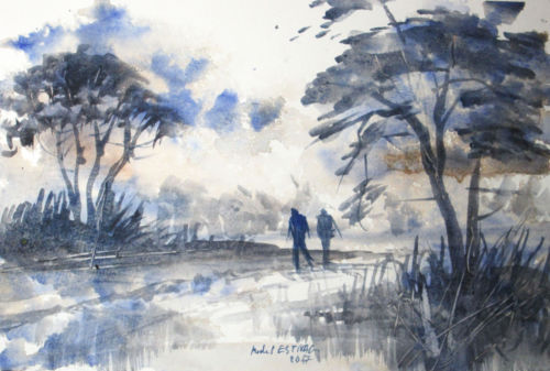 Jean LEJOUR, L'Abbaye d'Orval, Aquarelle - Enchères Luxembourg