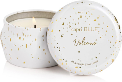 Capri Blue Glimmer Mini Tin - Volcano Scented Candle with 3oz, Blue,White 