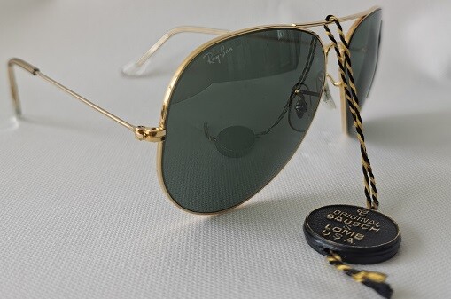 Pre-owned Ray Ban B&l Ray-ban Sunglasses Gold Aviator W0500 Authentic Old Stock 64 Mm Vintage In Gray