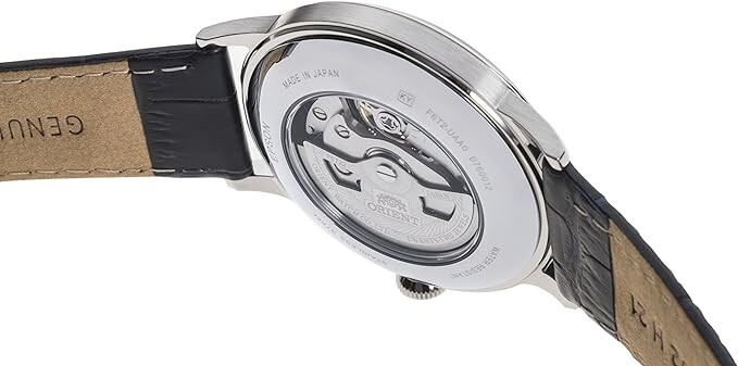 Pre-owned Orient Bambino Mechanical Automatic Watch Open Heart Rn-ag0008l Navy In Box