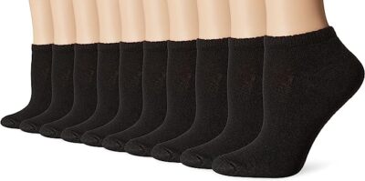 HANES MEN SOCKS BLACK ANKLE & LOW CUT  20PK