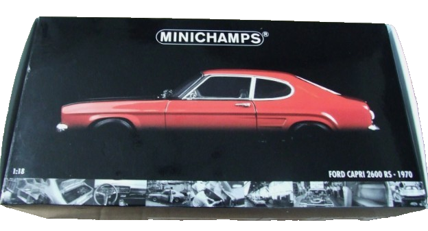 118-scale-ford-capri-2600rs-red-1969-minichamps-diecast-model-car-089001-mib