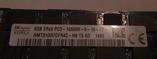 Lot of 3 HP / HYNIX 8GB PC3 10600R ECC SERVER RAM HMT31GR7CFR4C HP 500205-071