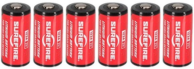 6 Surefire 3V SF123A CR123A Lithium Batteries -BULK