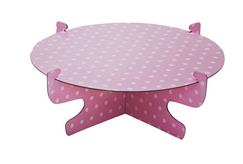 Alzata Stand Rosa Pois 31cm In Cartone Carta Usa Getta Supporto Per Torta dfh