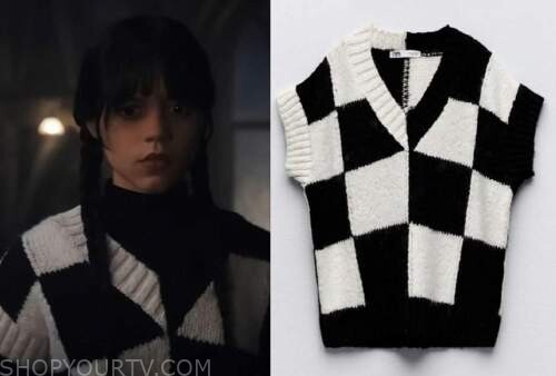 ZARA AUTHETNTIC BLACK WHITE CHECK CHECKERED KNIT VEST ASO