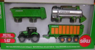 SIKU 1:87 TRATTORE DEUTZ-FAHR CON RIMORCHI JOSKIN WITH JOSKIN TRAILER ART 1848