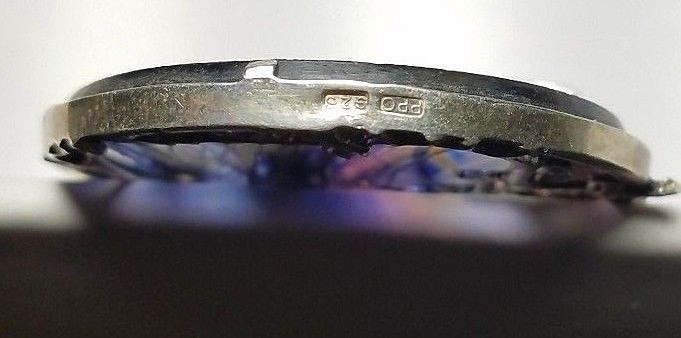 ESTATE STERLING SILVER ART GLASS TREE PENDANT or PIN by PPC-925-FREE SHIP