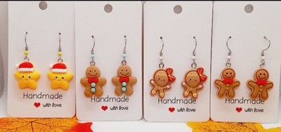 Lebkuchen Ohrringe Weihnachten, Handmade Weihnachts Ohrringe,Süße Geschenkidee 