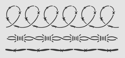4.5''x10'' Clear Plastic Stencil - Barbed Wire (RE65)