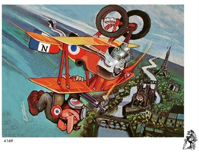 DEALS WHEELS LUCKY PIERRE AIRPLANE TSHIRT 4169 biplane model plane