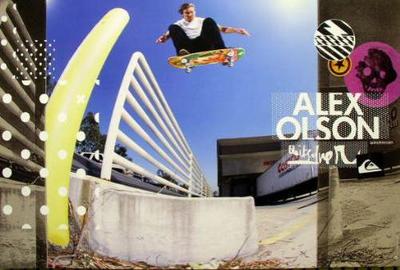 QUICKSILVER 2008 skateboard ALEX OLSON promotional poster Flawless New Old Stock