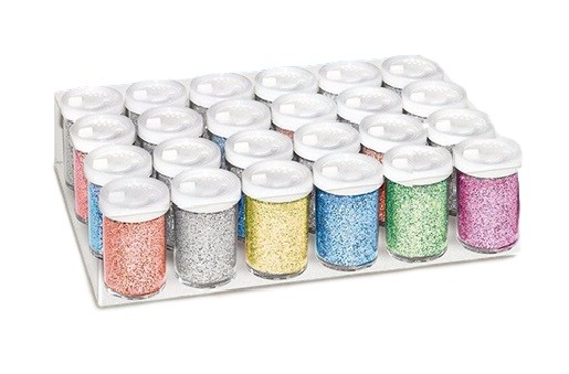 Set 24 Brillantini Glitter Decorazione Unghie Nail Art Colorate Polveri 13g dfh