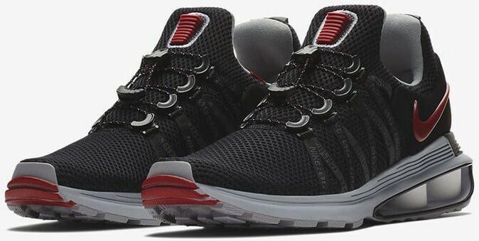 Nike shox gravity black and red sale