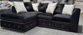 Plush velvet family corner sofa available here