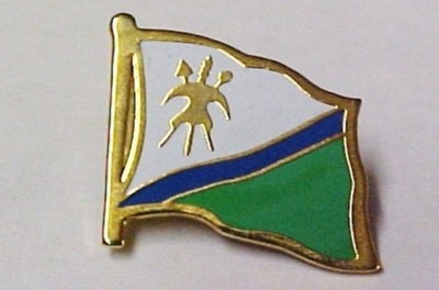 Lesotho National Flag White Blue Green 1987-06 Pin Tac Collectible Souvenir
