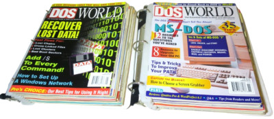 Vintage DOS World Computer Magazine Collection 1994-1997 (19 Total) In Binders