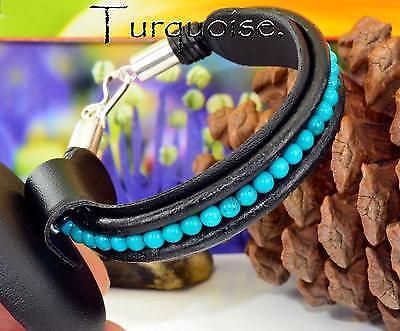Turquoise Chips & 925 Silver Bracelet Sz7 Turquoise Chips & 925 Silver Bracelet Sz7