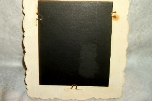 1920s DUTCH WINDMILL SILHOUETTE CONVEX GLASS REVERSE PAINTED ORNATE PLASTER