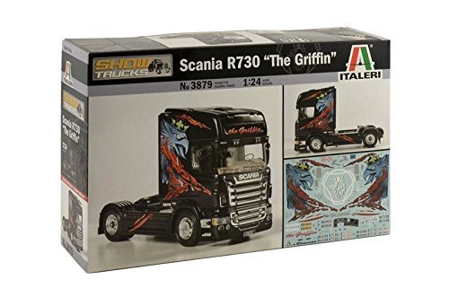 Maquette Camion Scania 142h 6x2 Canvas – Italeri 1/24 – Modèle Années 1980 – Camion Suédois à Trois Essieux – Kit De Construction – Pièce De Collection – Réf 90762