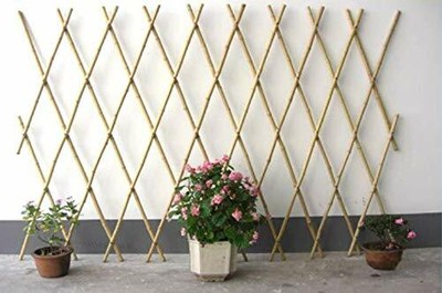 BAMBOO POLES TRELLIS 36 in. Expandable Plant Support Rust Decorative Purposes US