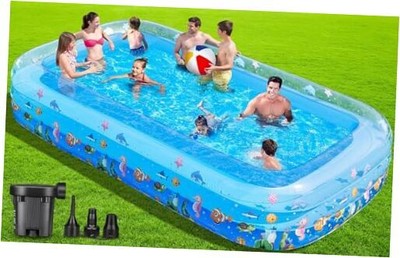 Inflatable Swimming Pool, 130'' X 72'' X 22'' Oversized Thickened Blow-Up Pool 