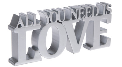 Ganz ''Happy Thoughts'' Desktop Message Figurine ALL YOU NEED IS LOVE 6'' x 2 1/2''