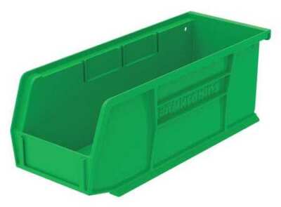 Akro-Mils 30224Green 30 Lb Hang & Stack Storage Bin, Plastic, 4 1/8 In W, 4 In