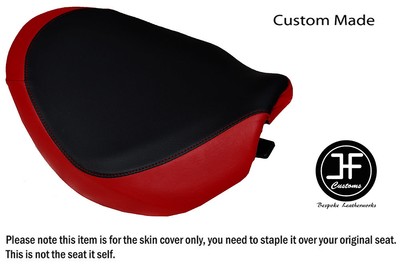 BLACK & DARK RED VINYL CUSTOM FOR SUZUKI INTRUDER VZ 800 12-15 FRONT SEAT COVER