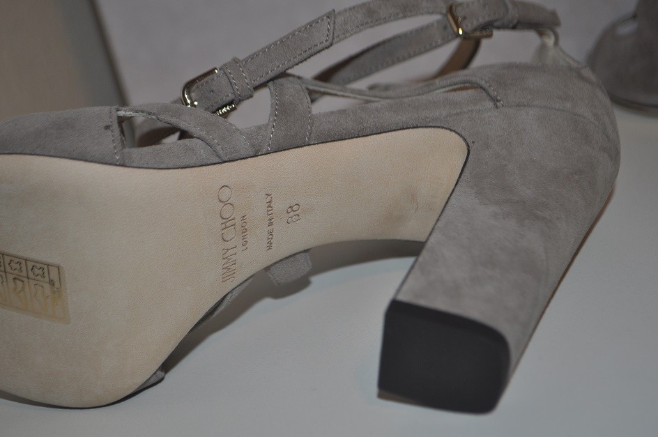 Pre-owned Jimmy Choo Dillan Block Strappy Cage Block Heel Sandal Shoe Light Mocha 38 - 7.5