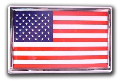Chrome American Flag Emblem for Cars - Premium Auto Decoration Accessory