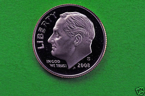2008-s  Deep Cameo  Roosevelt  Dime  Us Gem  Proof Coin (c/n Clad)