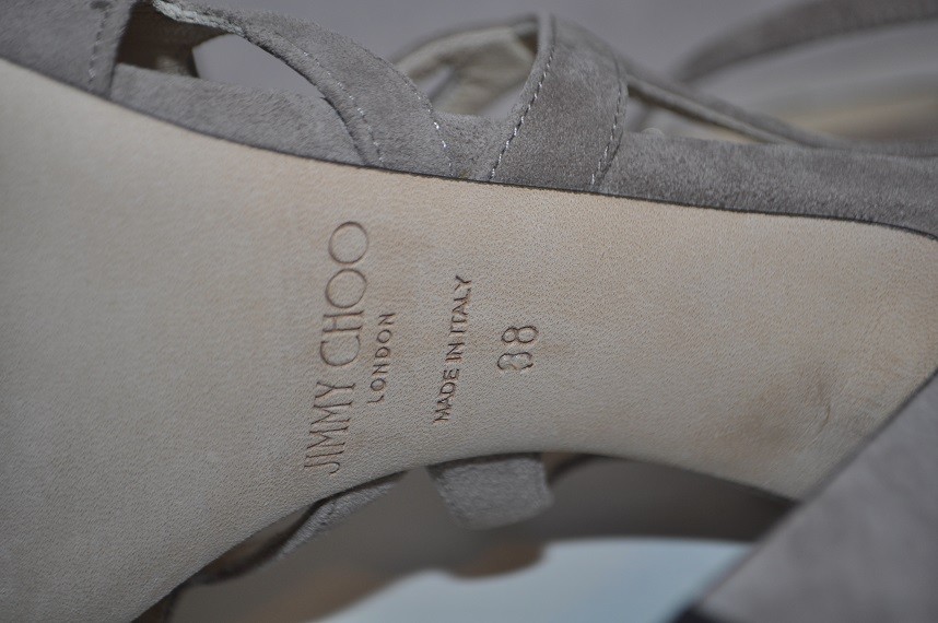 Pre-owned Jimmy Choo Dillan Block Strappy Cage Block Heel Sandal Shoe Light Mocha 38 - 7.5