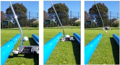 Center putt training aide, putting guidance tool