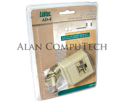 Labtec CS150 400mA 7.8w 6vdc AC Adapter New AD-4 120v DC 237-00028