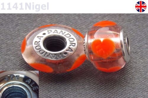Orange Sterlingsilber PANDORA Echtschmuck-Armbänder & -Charm-Anhänger